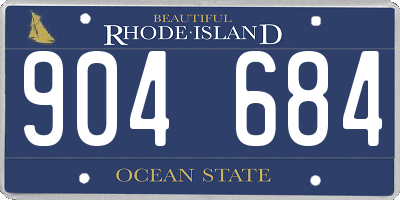 RI license plate 904684