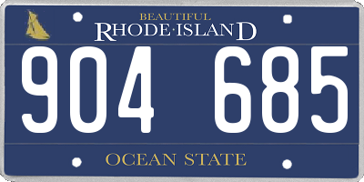 RI license plate 904685