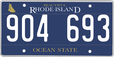 RI license plate 904693