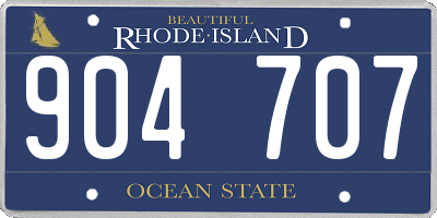 RI license plate 904707