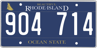RI license plate 904714