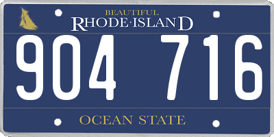 RI license plate 904716