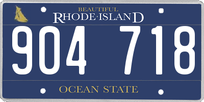 RI license plate 904718