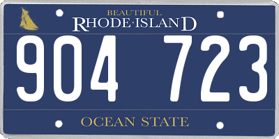 RI license plate 904723