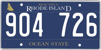 RI license plate 904726