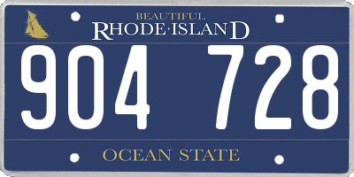 RI license plate 904728