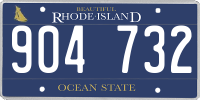 RI license plate 904732