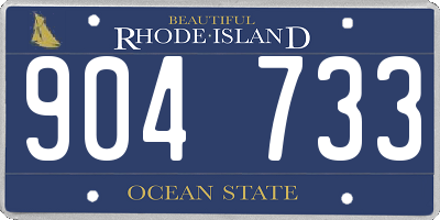 RI license plate 904733