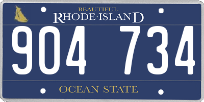 RI license plate 904734