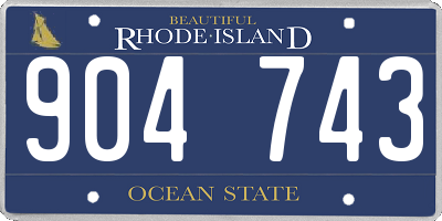 RI license plate 904743