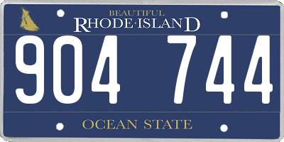 RI license plate 904744