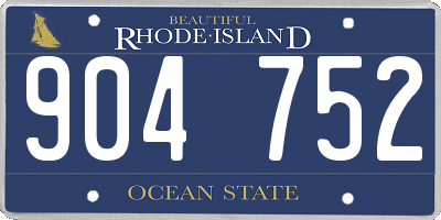 RI license plate 904752