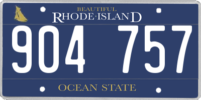 RI license plate 904757