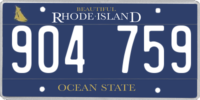 RI license plate 904759