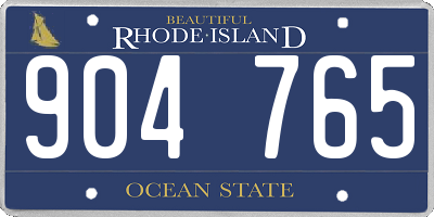 RI license plate 904765