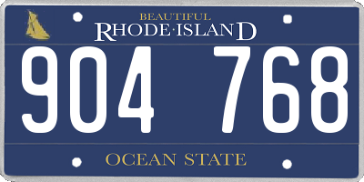 RI license plate 904768