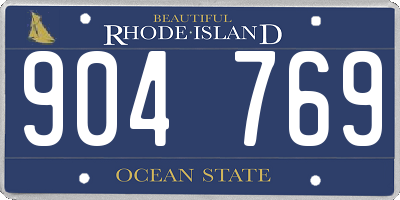 RI license plate 904769