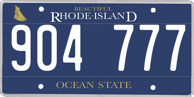 RI license plate 904777