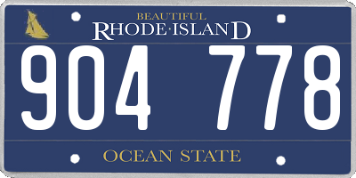 RI license plate 904778