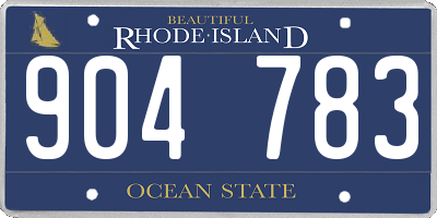 RI license plate 904783