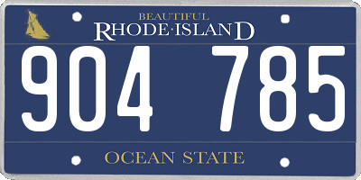 RI license plate 904785