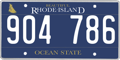 RI license plate 904786