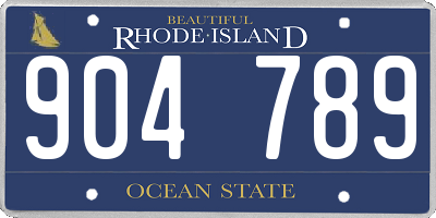 RI license plate 904789