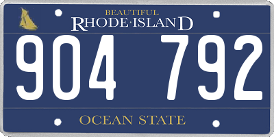 RI license plate 904792