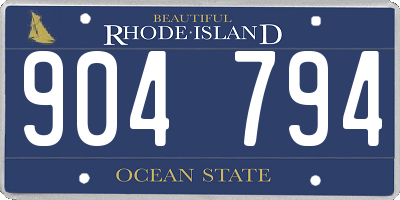 RI license plate 904794