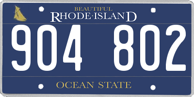 RI license plate 904802