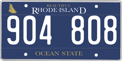 RI license plate 904808