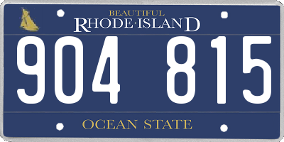 RI license plate 904815