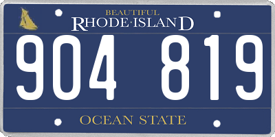RI license plate 904819