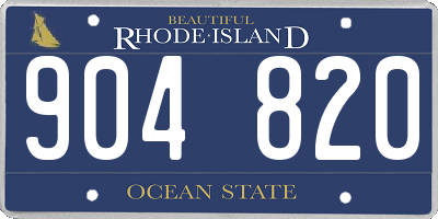 RI license plate 904820
