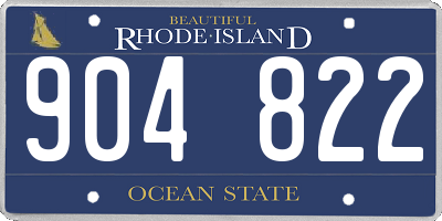 RI license plate 904822