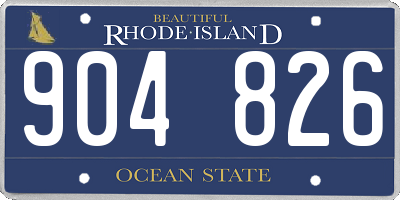 RI license plate 904826