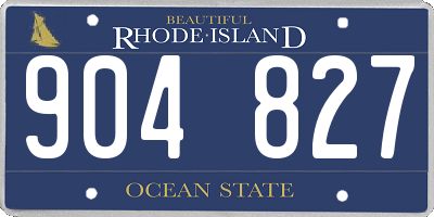 RI license plate 904827