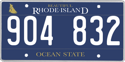 RI license plate 904832