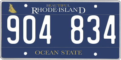 RI license plate 904834