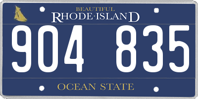 RI license plate 904835