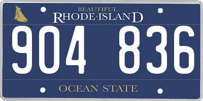 RI license plate 904836