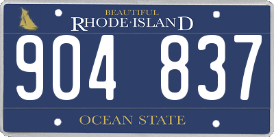 RI license plate 904837