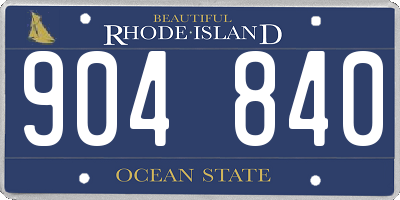 RI license plate 904840
