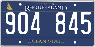 RI license plate 904845
