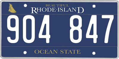 RI license plate 904847