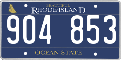 RI license plate 904853