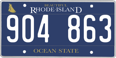 RI license plate 904863