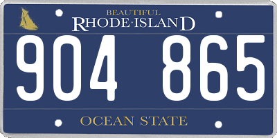 RI license plate 904865