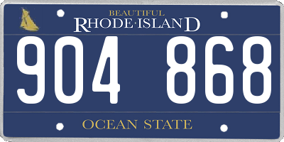 RI license plate 904868