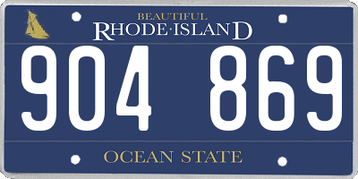 RI license plate 904869